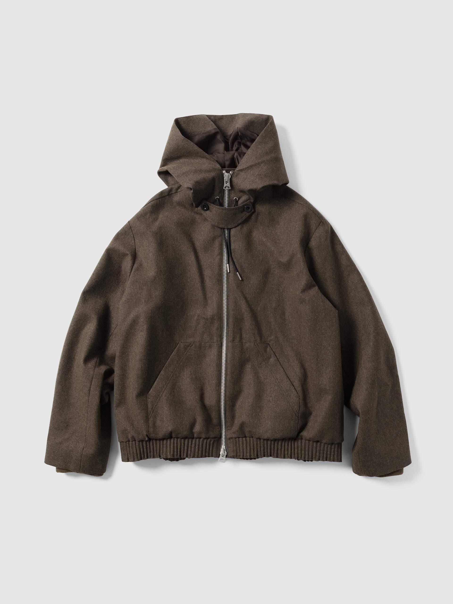 Wool Flannel Hoodie Brown
