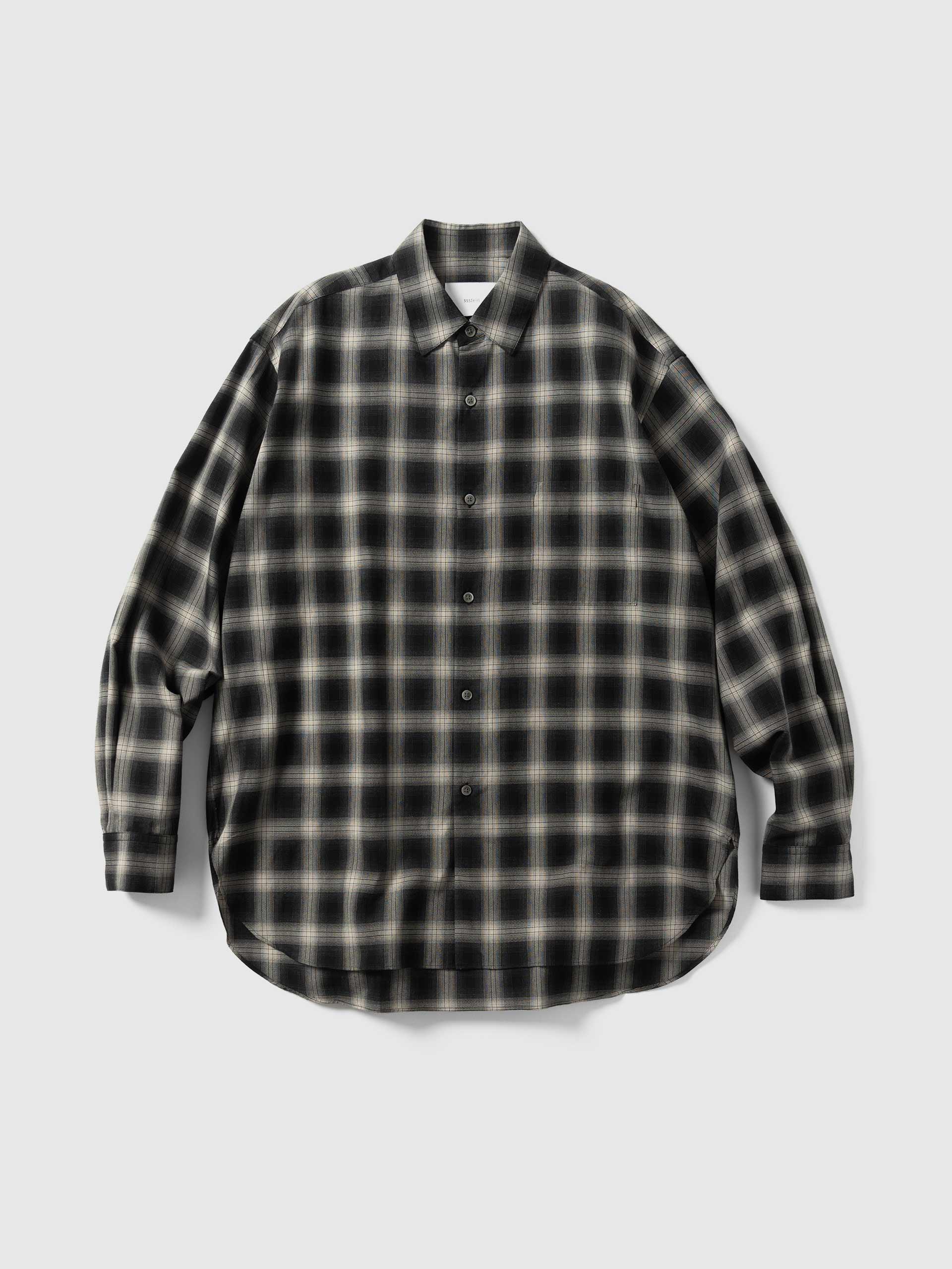 Cotton Viscose Oversized LS Shirt Black Ombre