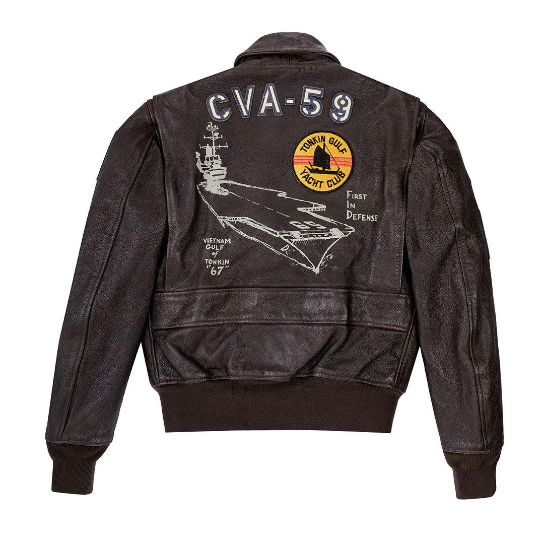 Hand-Painted USS Forrestal Carrier Pilot's Vietnam Flight Jacket Z21E002IHP