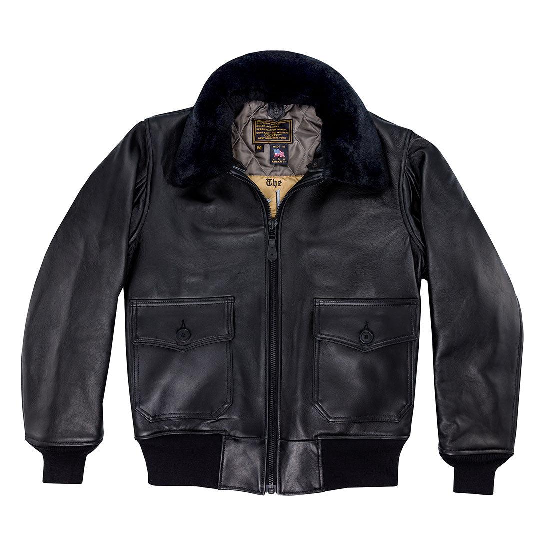 U.S. Navy Lambskin G-1 Flight Jacket Z201035M in Black