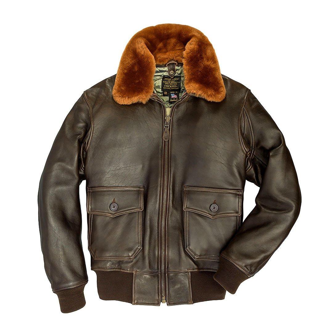 U.S. Navy Lambskin G-1 Flight Jacket Z201035M in Brown