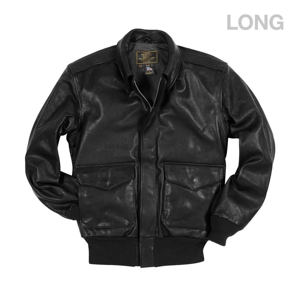 U.S.A.F. 21st. Century A-2 Jacket (Long) Z21V41L in Black