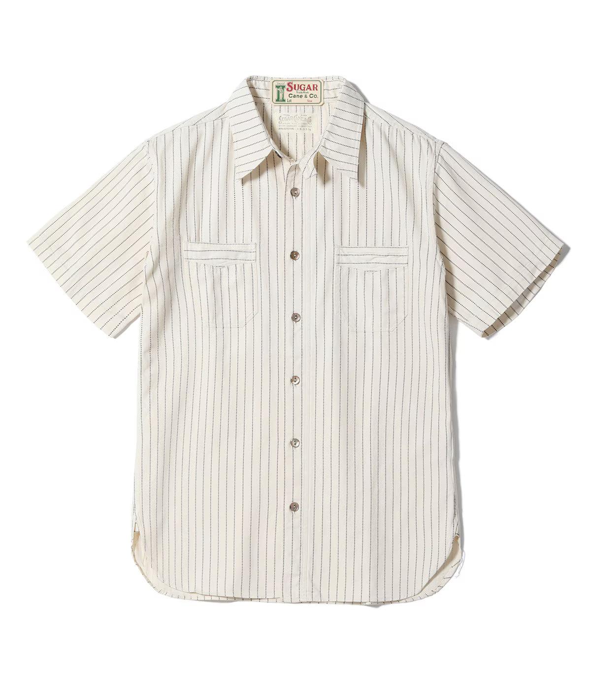 SC37275 Fiction Romance 8.5oz White Wabash Stripe S/S Work Shirt