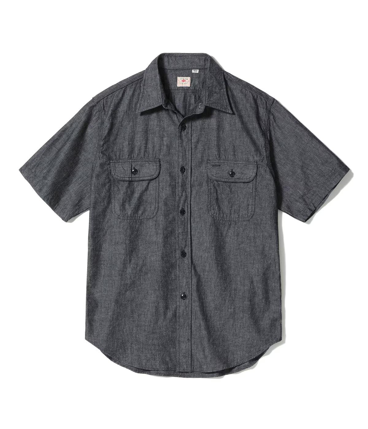 SC39307 Black Chambray S/S Work Shirt