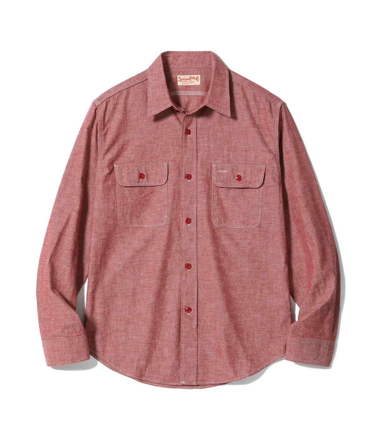 SC29682 Red Chambray Work Shirt