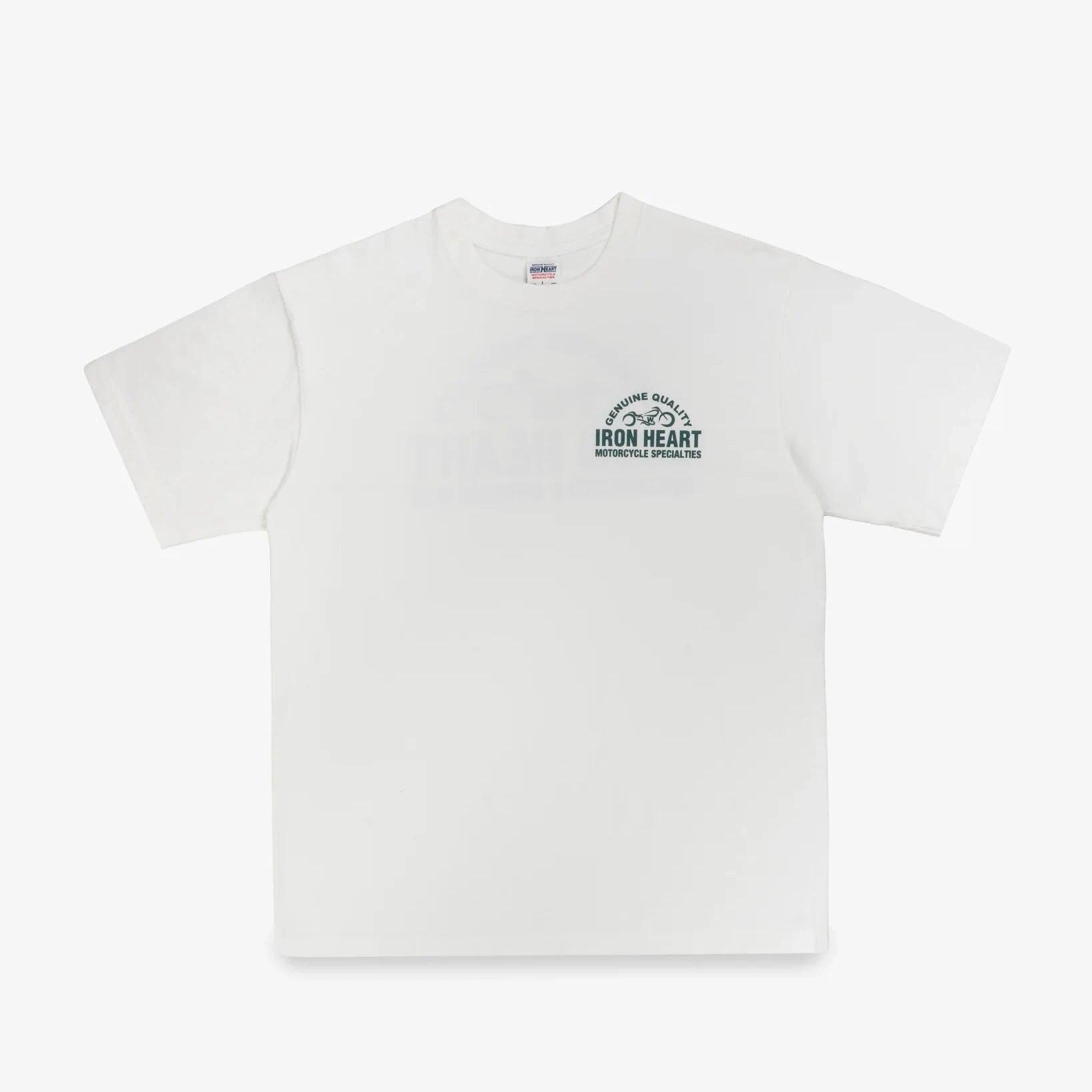 IHT-2504-WHT 7.5oz Printed Loopwheel Crew Neck T-Shirt White