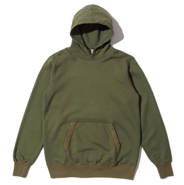 BR68914 Loopwheel Hooded Sweatshirt Olive