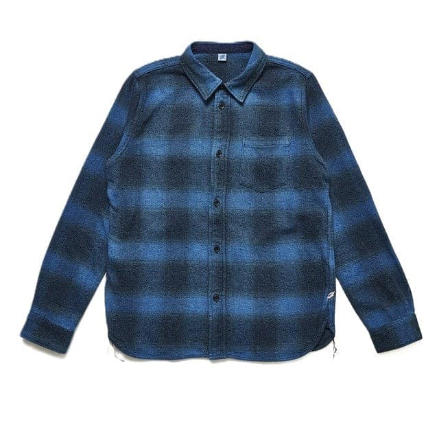 2235-BE Indigo Overdyed Cotton Tweed Check Beige
