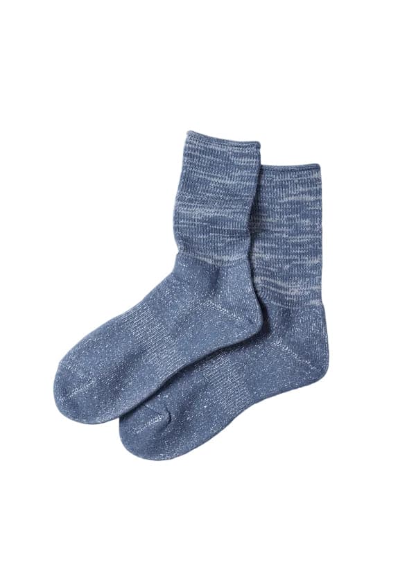 R1511 Washi Pile Crew Socks Slate Blue