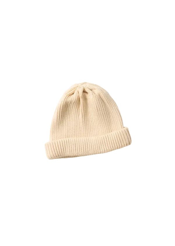 R5021 Cotton Roll Up Beanie - Raw Beige