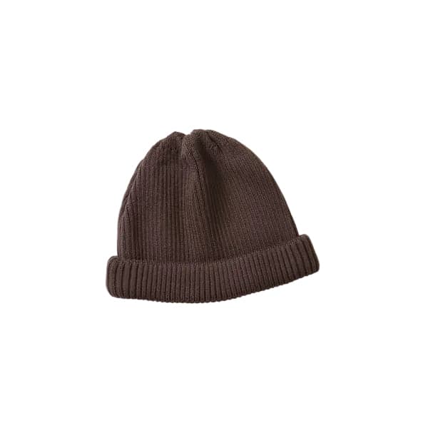 R5021 Cotton Roll Up Beanie - Dark Brown