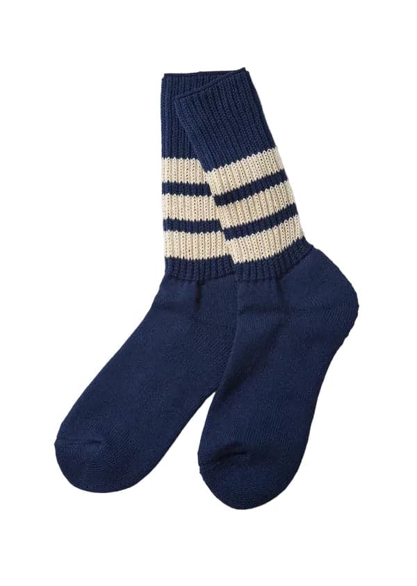 R1255-CC Course Ribbed Socks Dark Navy/Ivory