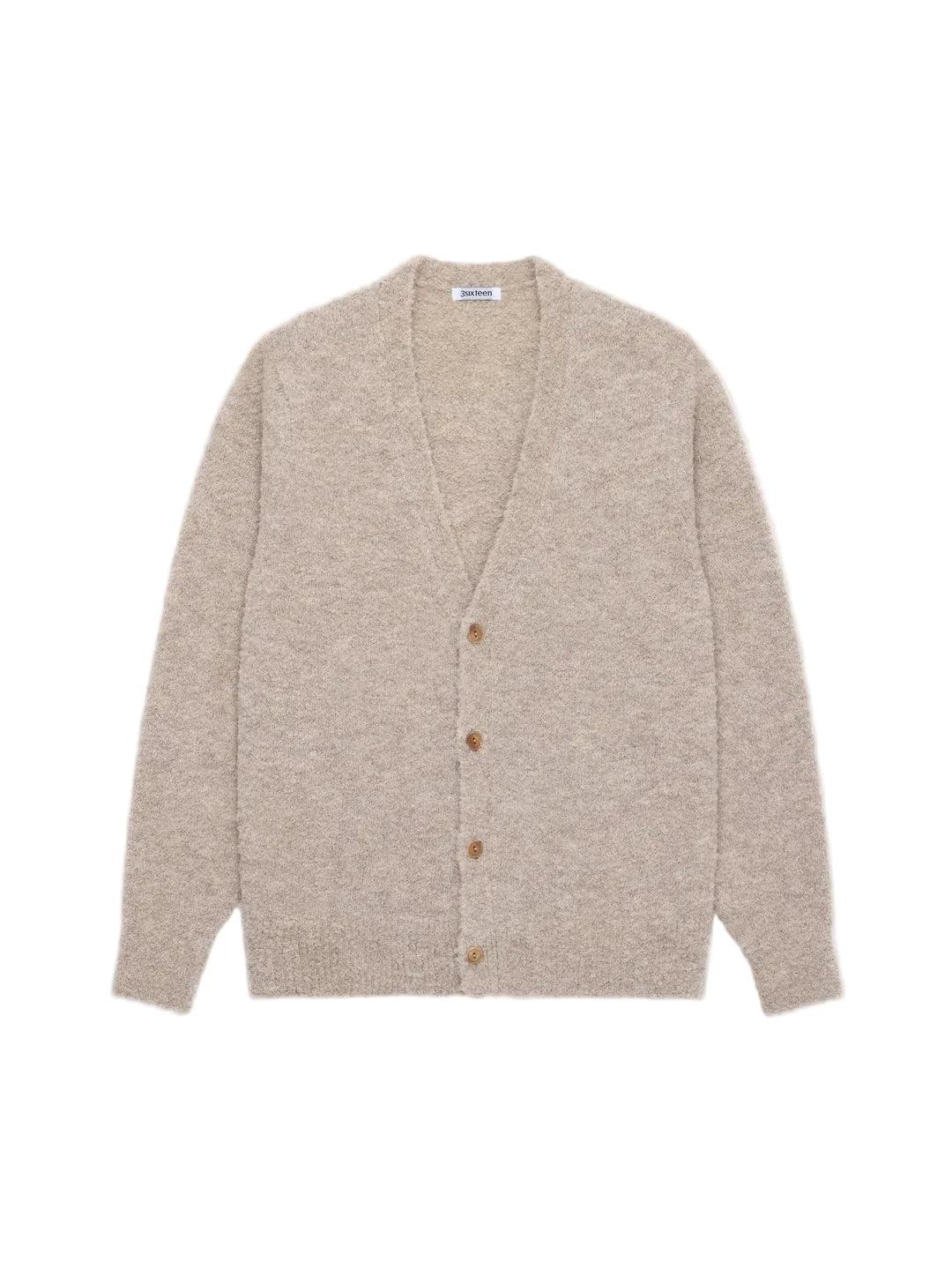 V-Neck Cardigan Khaki Bouche Alpaca