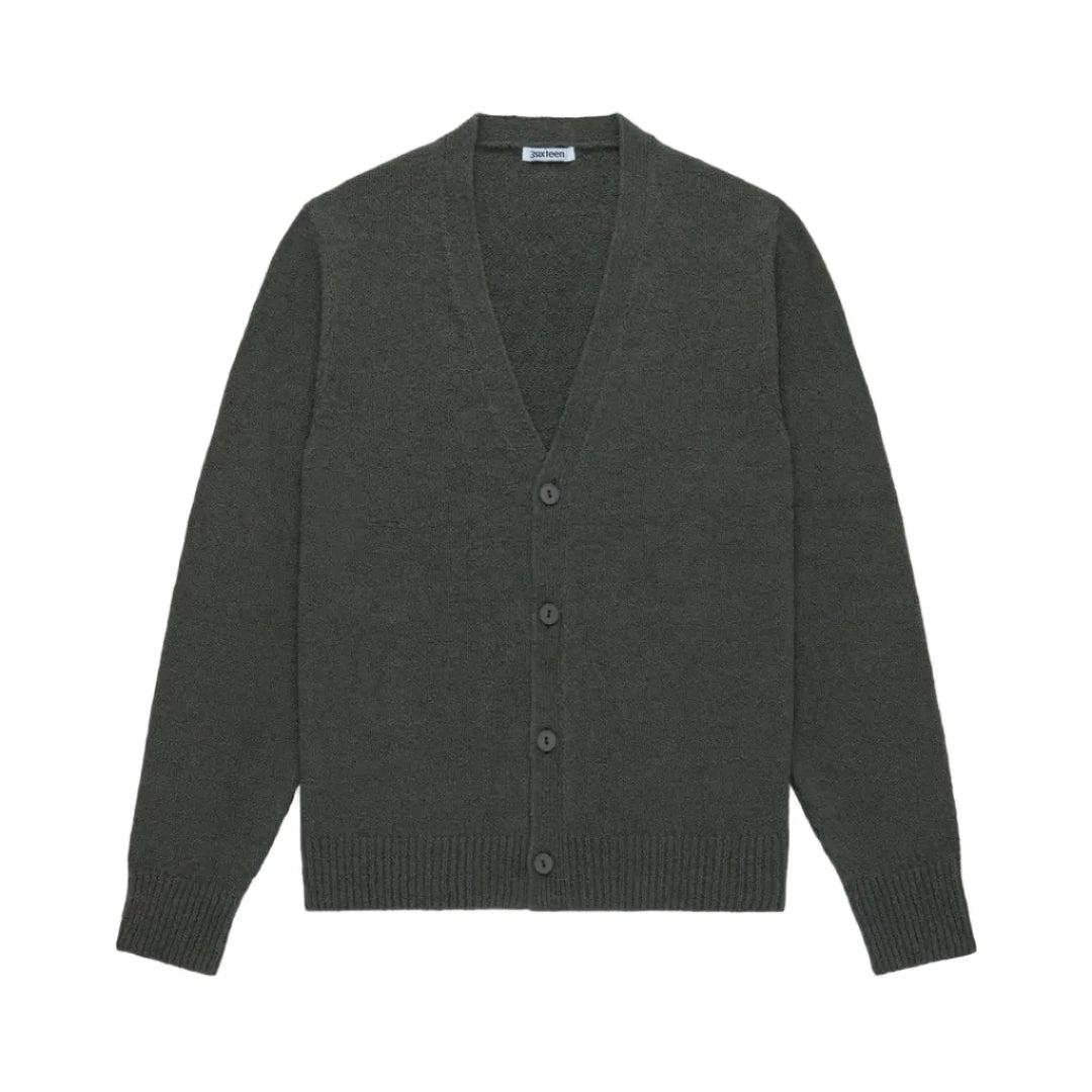 Classic Cardigan Olive Boucle