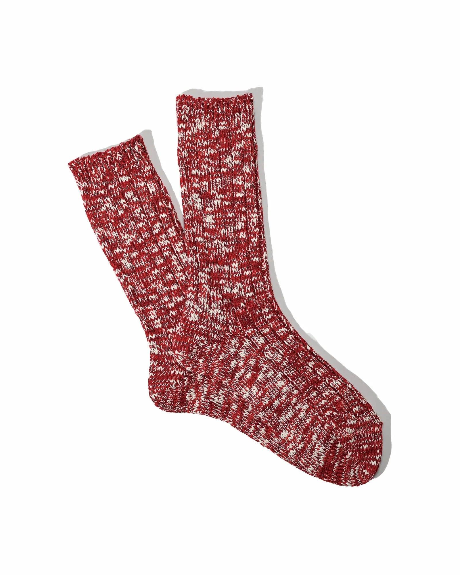 Classic Slub Crew Sock Red