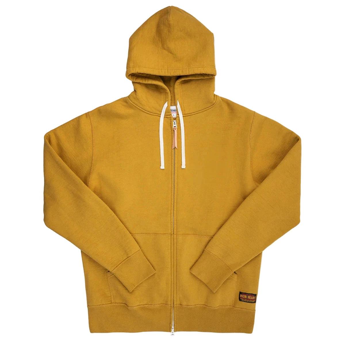 IHSW-81L-MUS-NP 14oz Ultra Heavyweight Loopwheel Cotton Zippered Hoodie Mustard