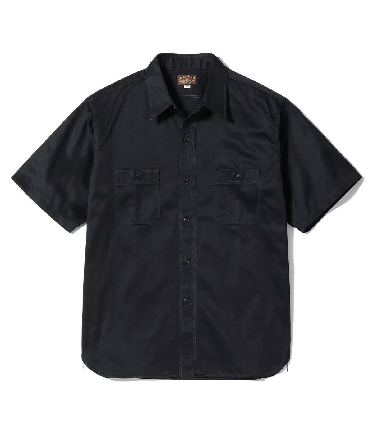 BR39530 Herringbone Short Sleeve Work Shirt Black
