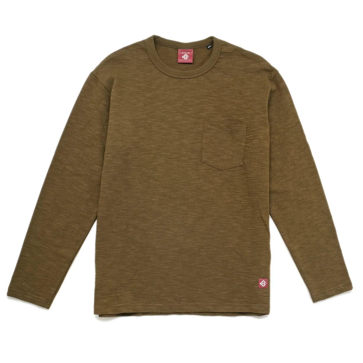 5215 Slub L/S Pocket Tee Olive