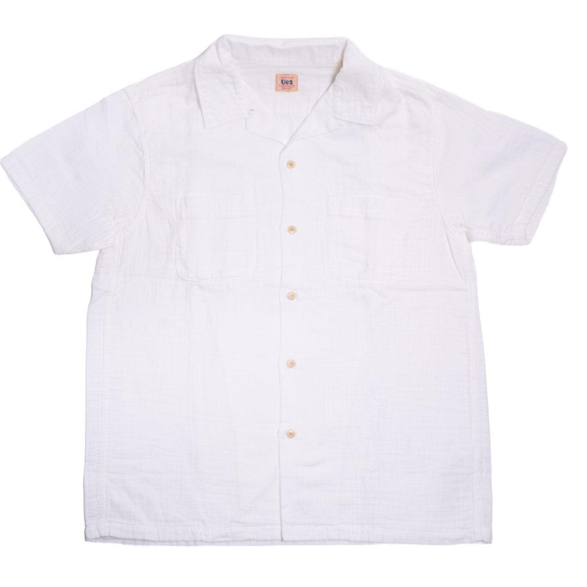 552605 Herringbone Double Gauze S/S White