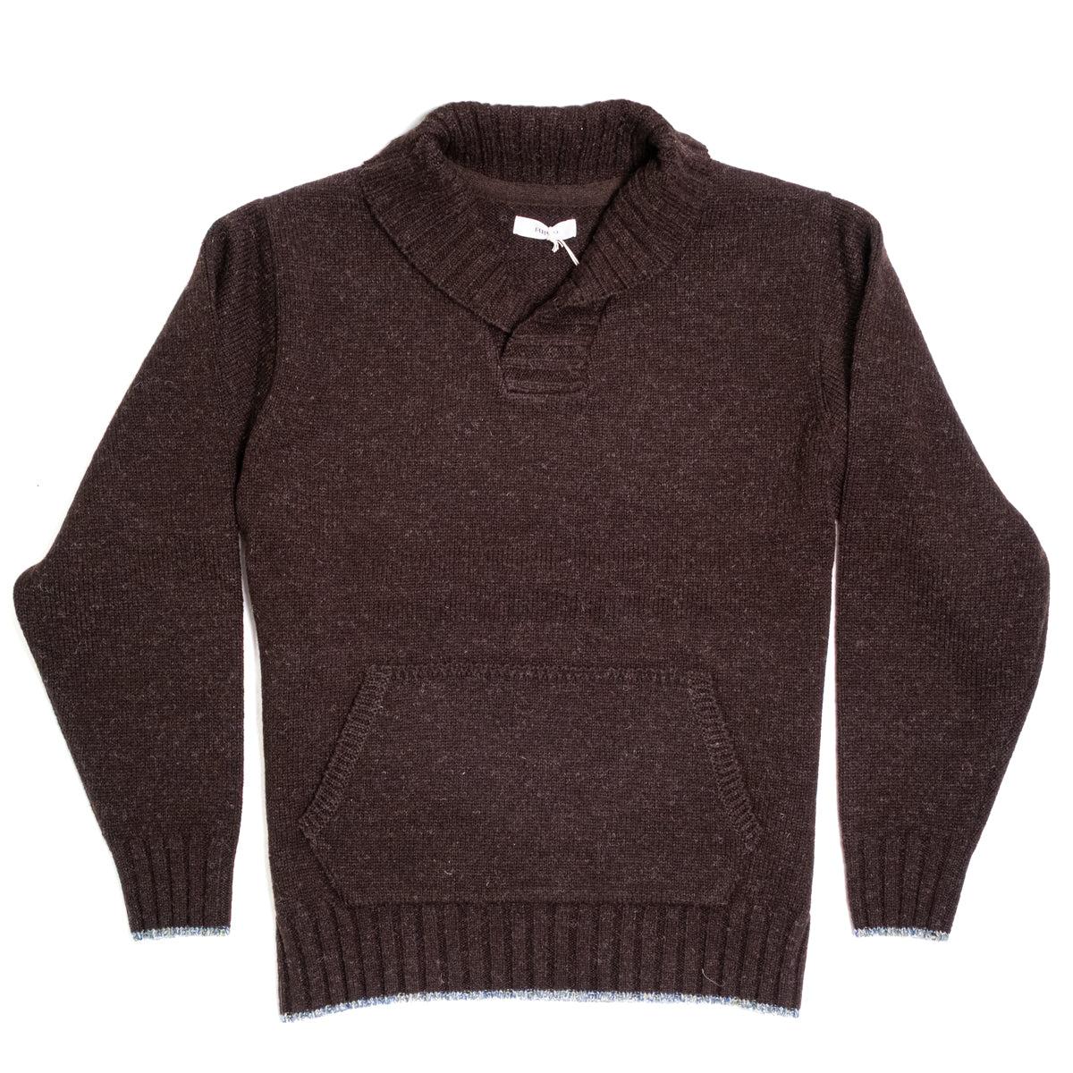 Shawl Collar Sweater Dark Brown