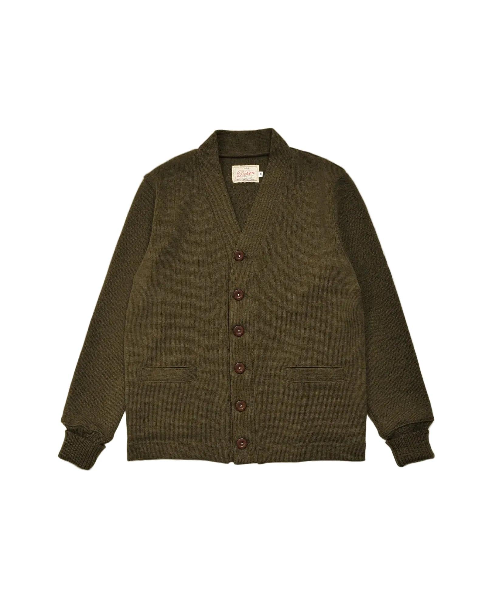 Classic Cardigan Sweater Loden Green