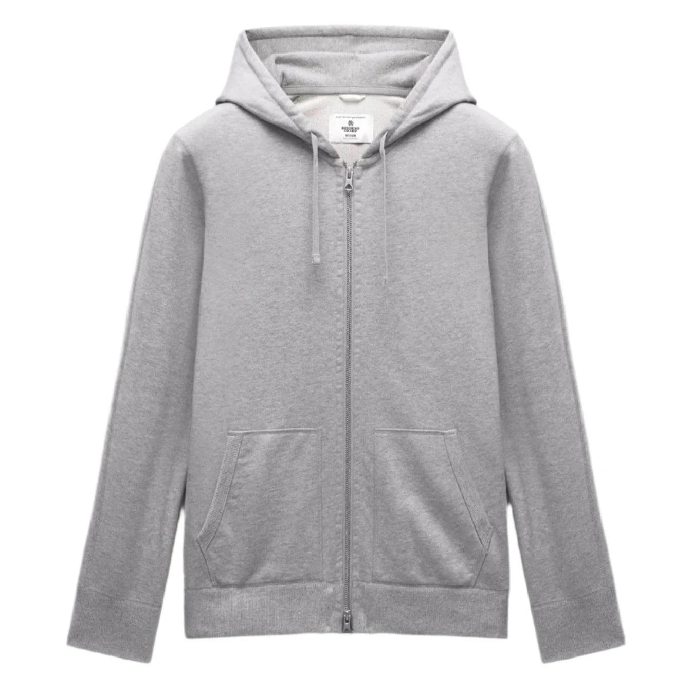 Midweight Terry Slim Zip Hoodie Heather Grey