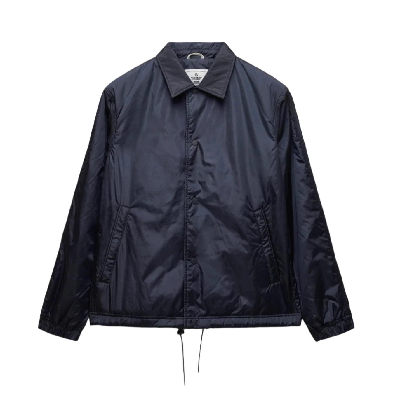 Econyl Satin Nylon Coach's Jacket Navy
