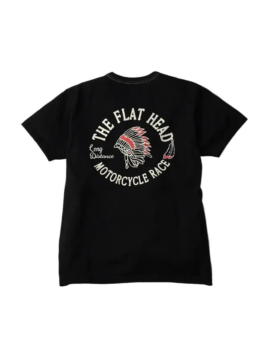 FN-THC-048 Three Needle Motorcycle Race Tee Black