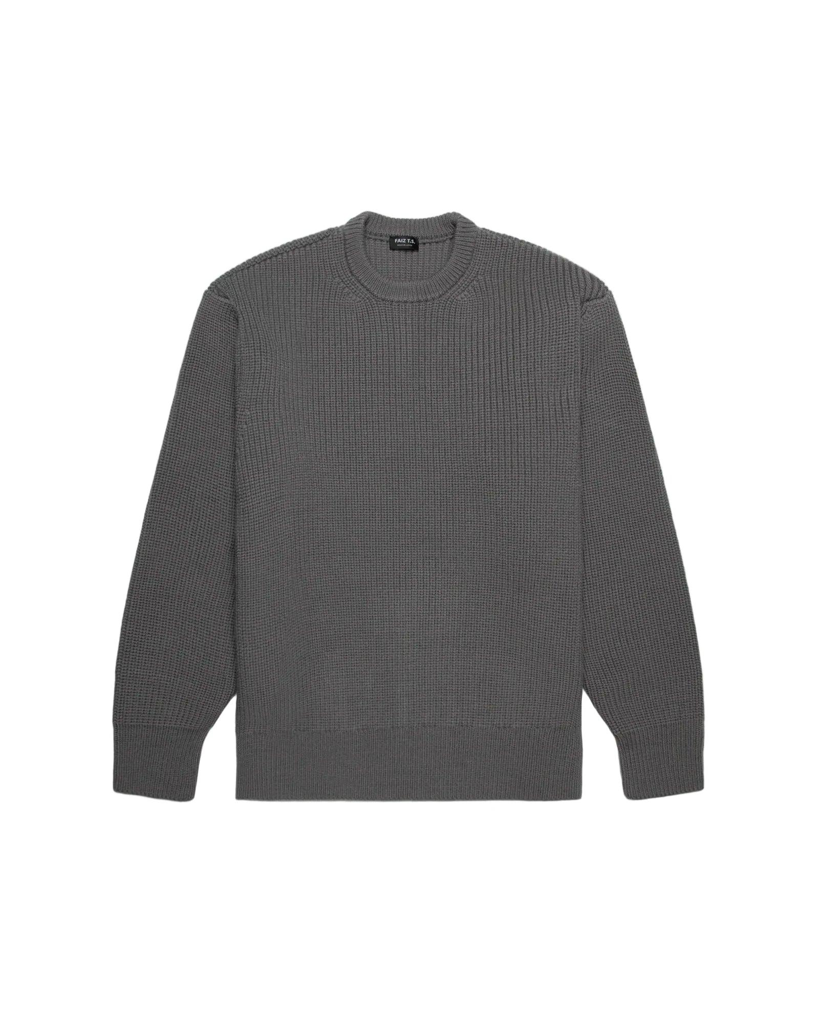 Mariner Crewneck Merino Wool Sweater Grey