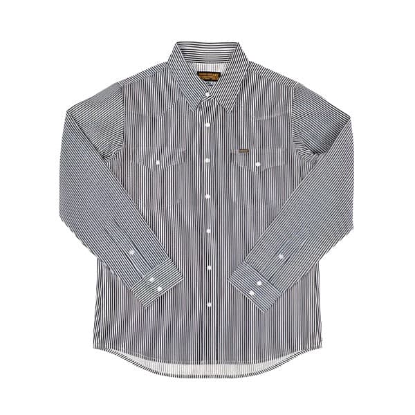 IHSH-07-IND 12oz Hickory Stripe Western Shirt Indigo