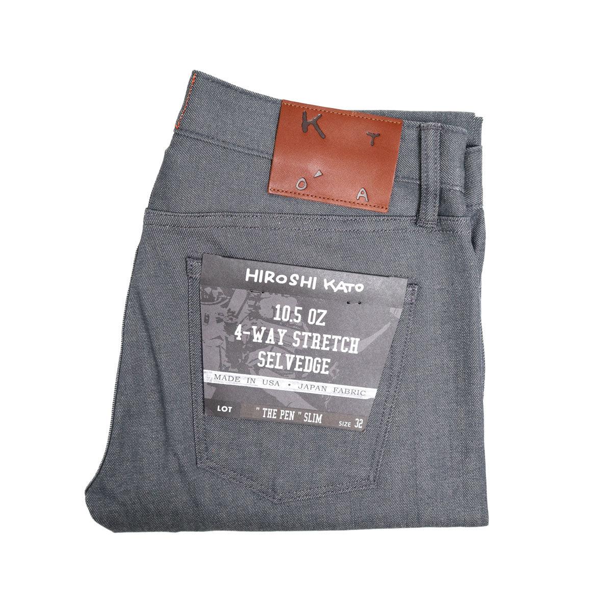 The Pen Grey Raw 10.5oz Selvedge Denim