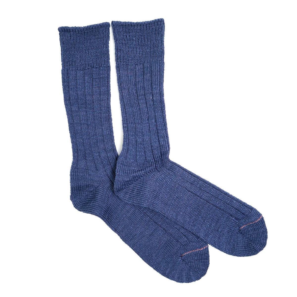 ROTOTO R1645 Organic Cotton Indigo Socks Medium Denim