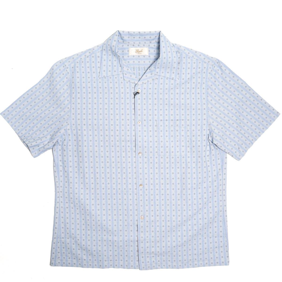 Brooklyn Clothing X Prequel Classic Dobby Check Open Collar Shirt Blue