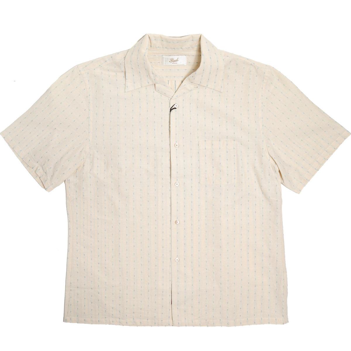 Brooklyn Clothing X Prequel Classic Dobby Stripe Open Collar Shirt Blue
