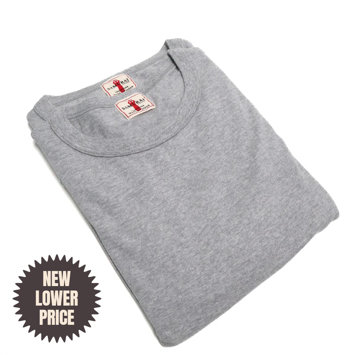 2PST-01 CREW 2 Pack Loopwheel Tee Heather Grey