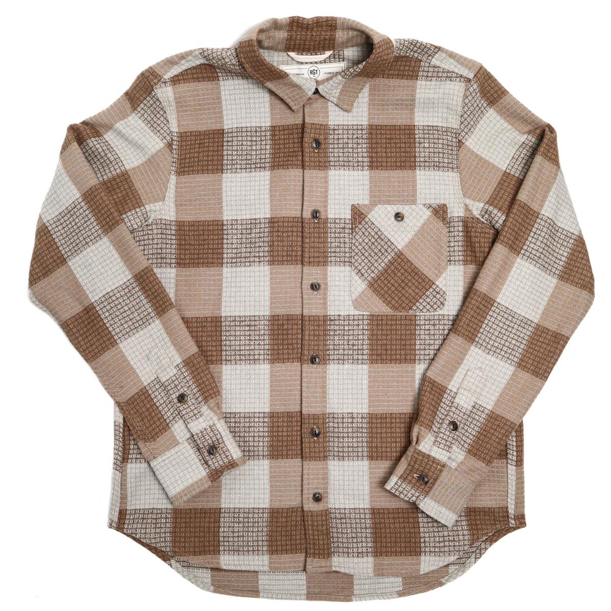 Oxford Shirt Tan Waffle Plaid