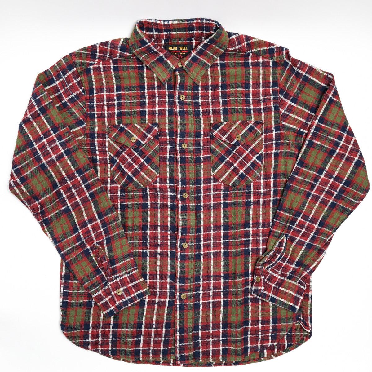 Slubby Flannel Shirt Red
