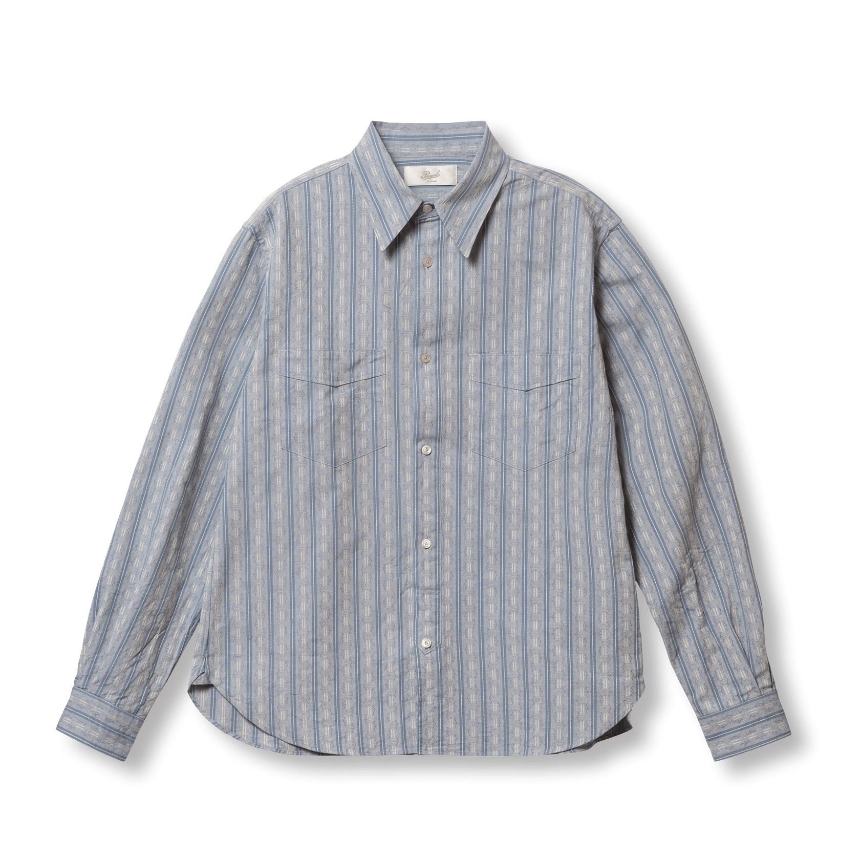 S1020 Striped Work Shirt Blue