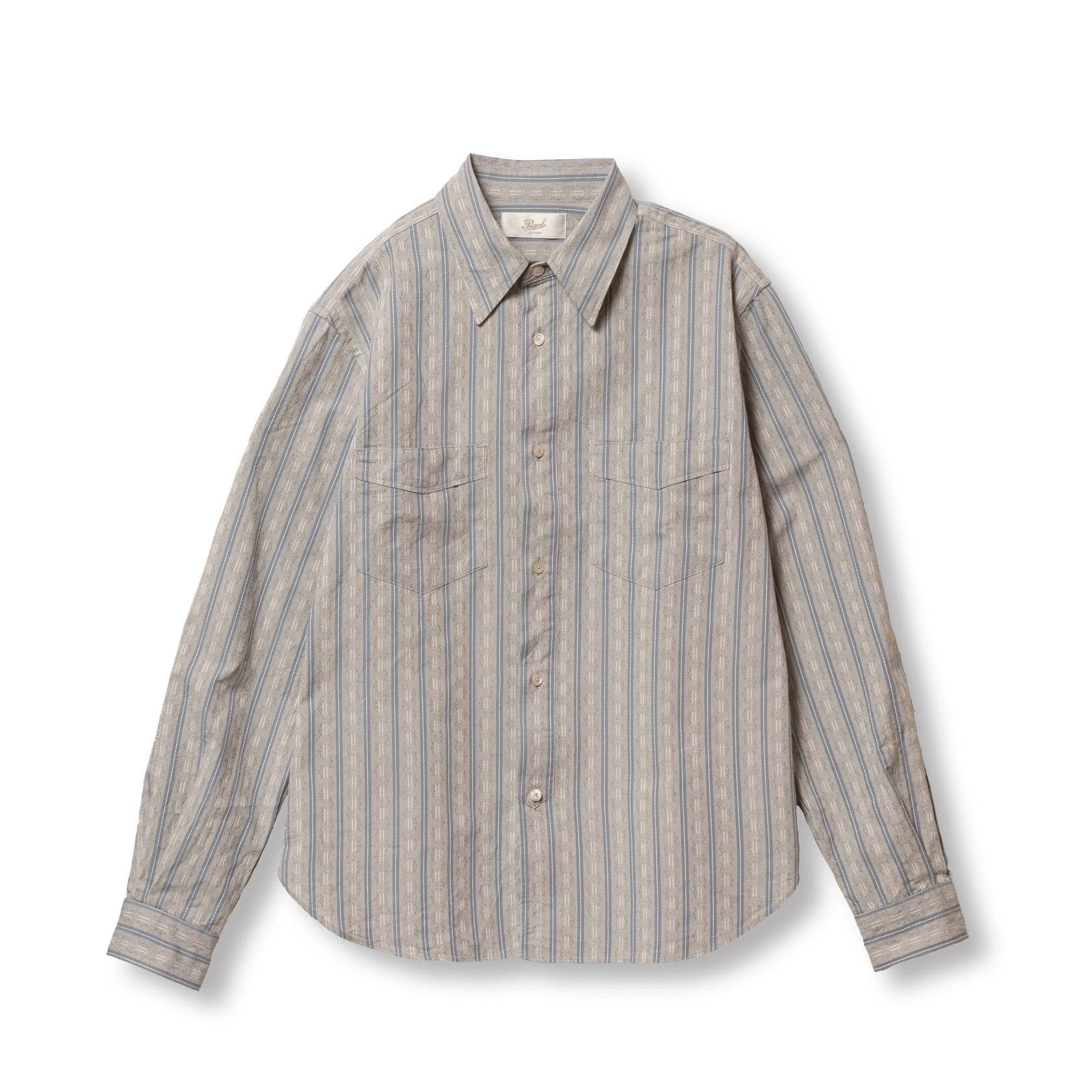 S1020 Striped Work Shirt Grey