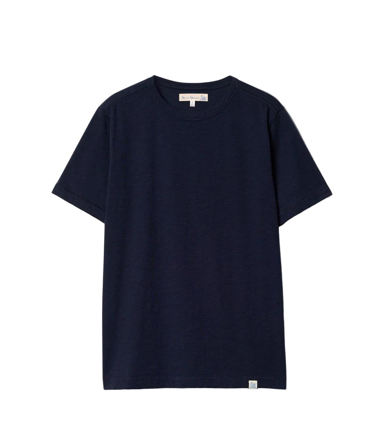 Good Basics SCT04.58 Unisex Short Sleeve Pima Slub Relaxed Fit Tee  Deep Blue