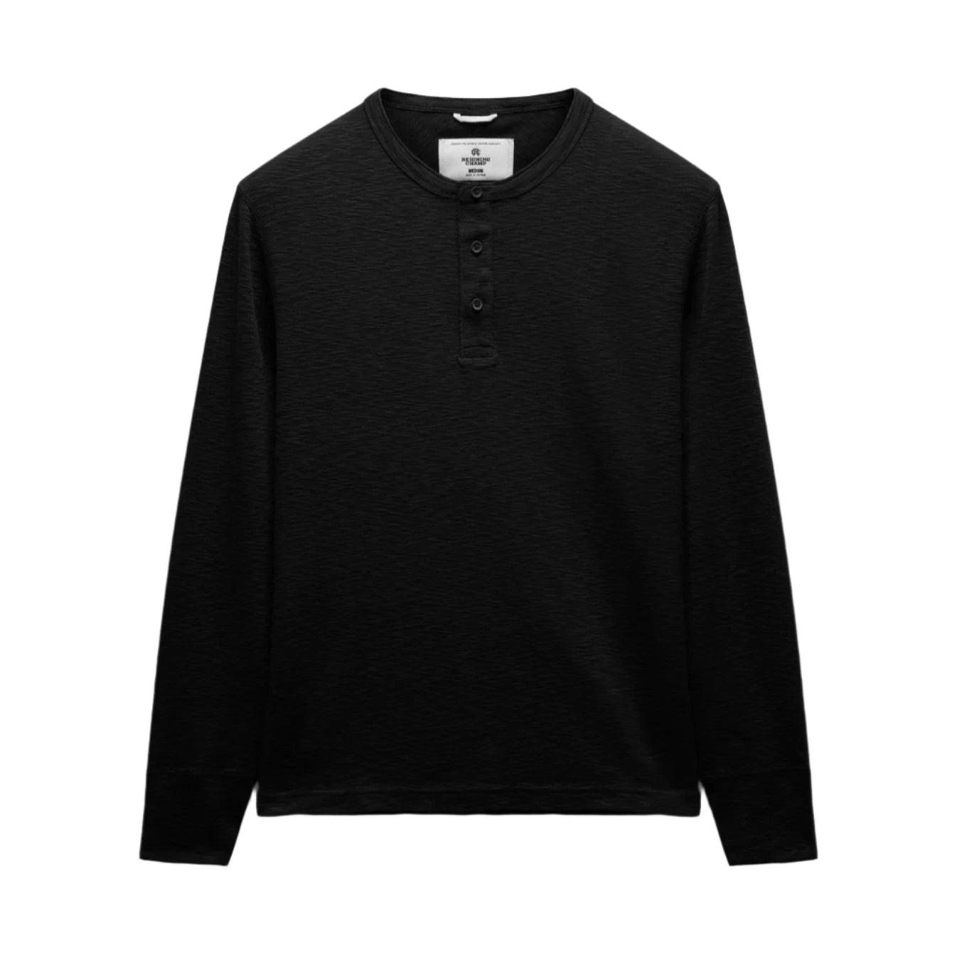 1x1 Slub Slim Henley Black
