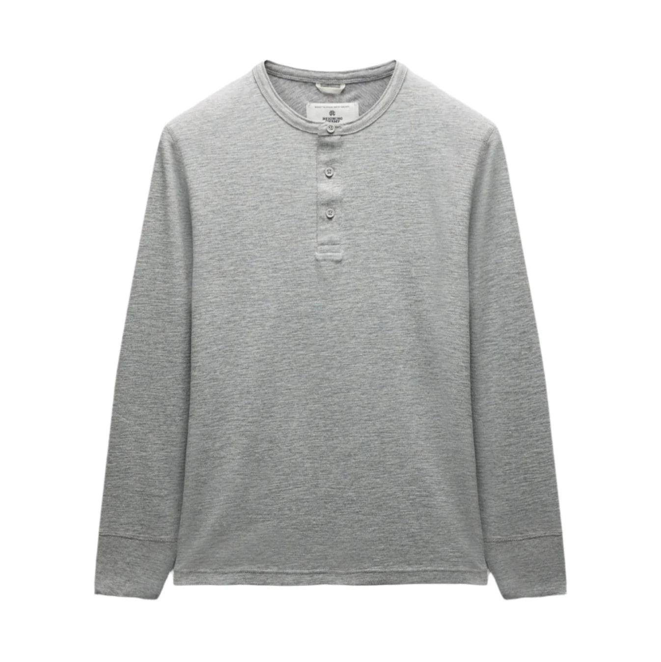 1x1 Slub Slim Henley Heather Grey