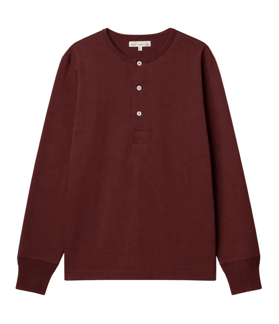2M06.99 Vintage Machine Refined Classic Fit Long Sleeve Henley Burgundy