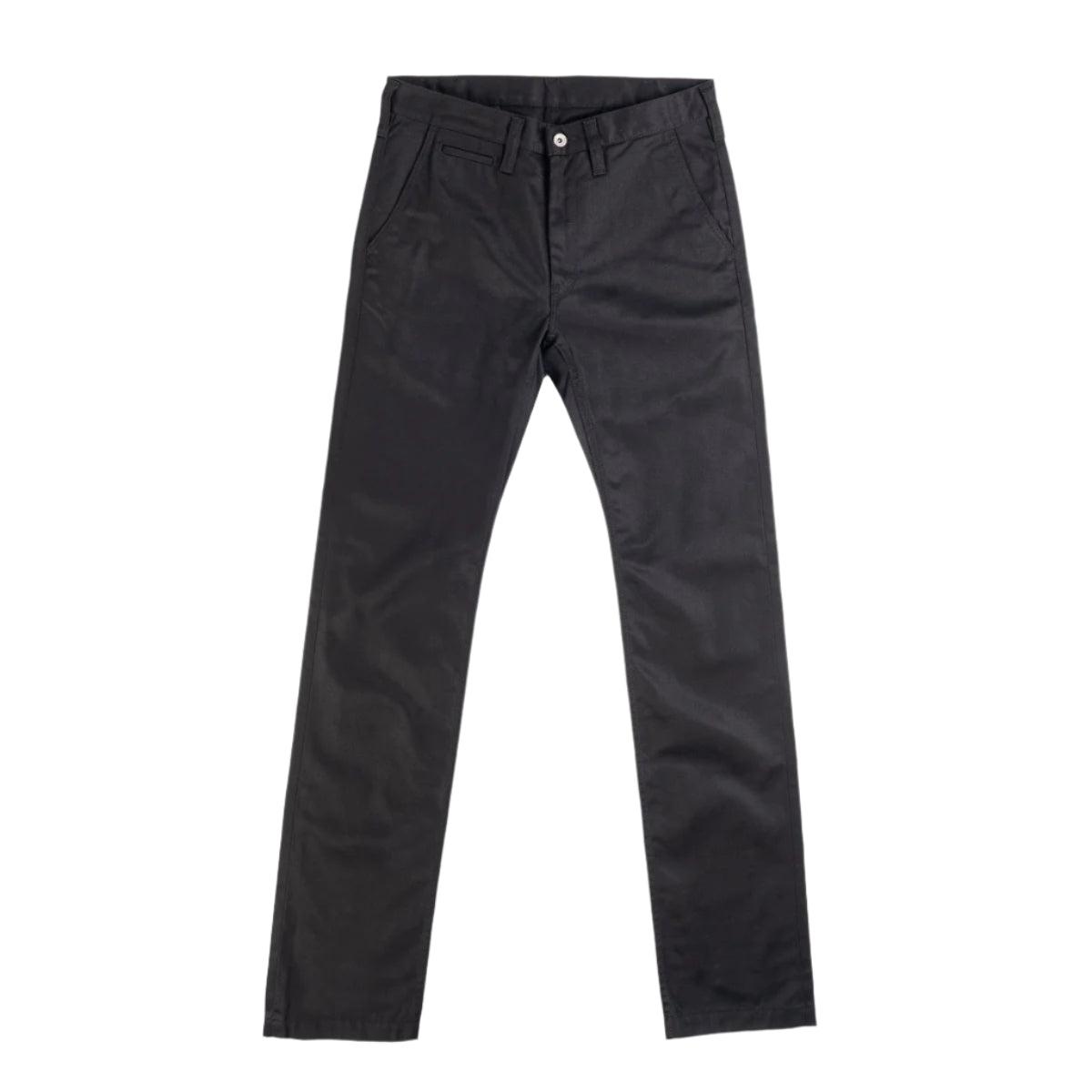 IH-721-BLK 9oz Mercerised Selvedge Cotton Slim Tapered Chinos Black