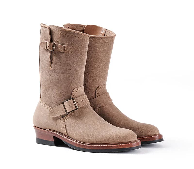 LK-003 Wabash Engineer Boots Horween Leather CXL Natural Roughout