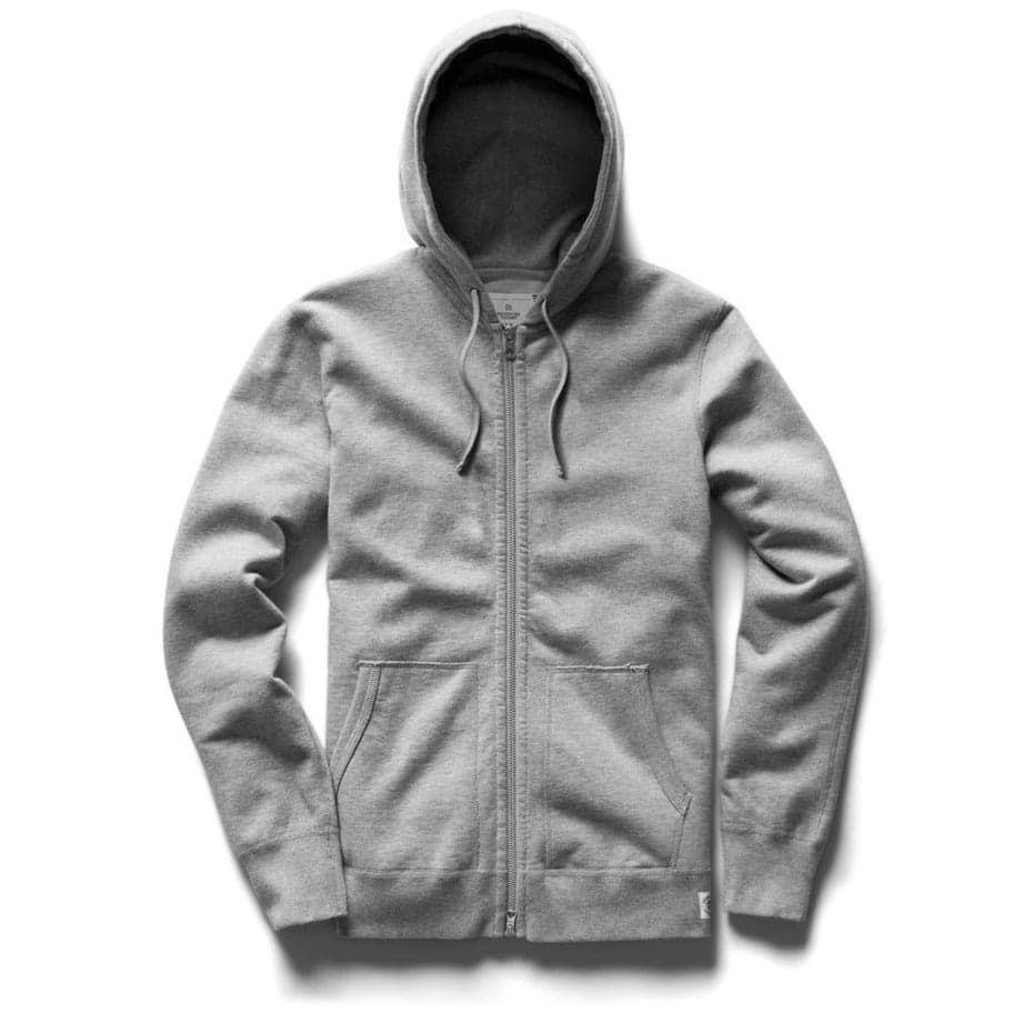 Lightweight Terry Zip Hoodie Heather Grey