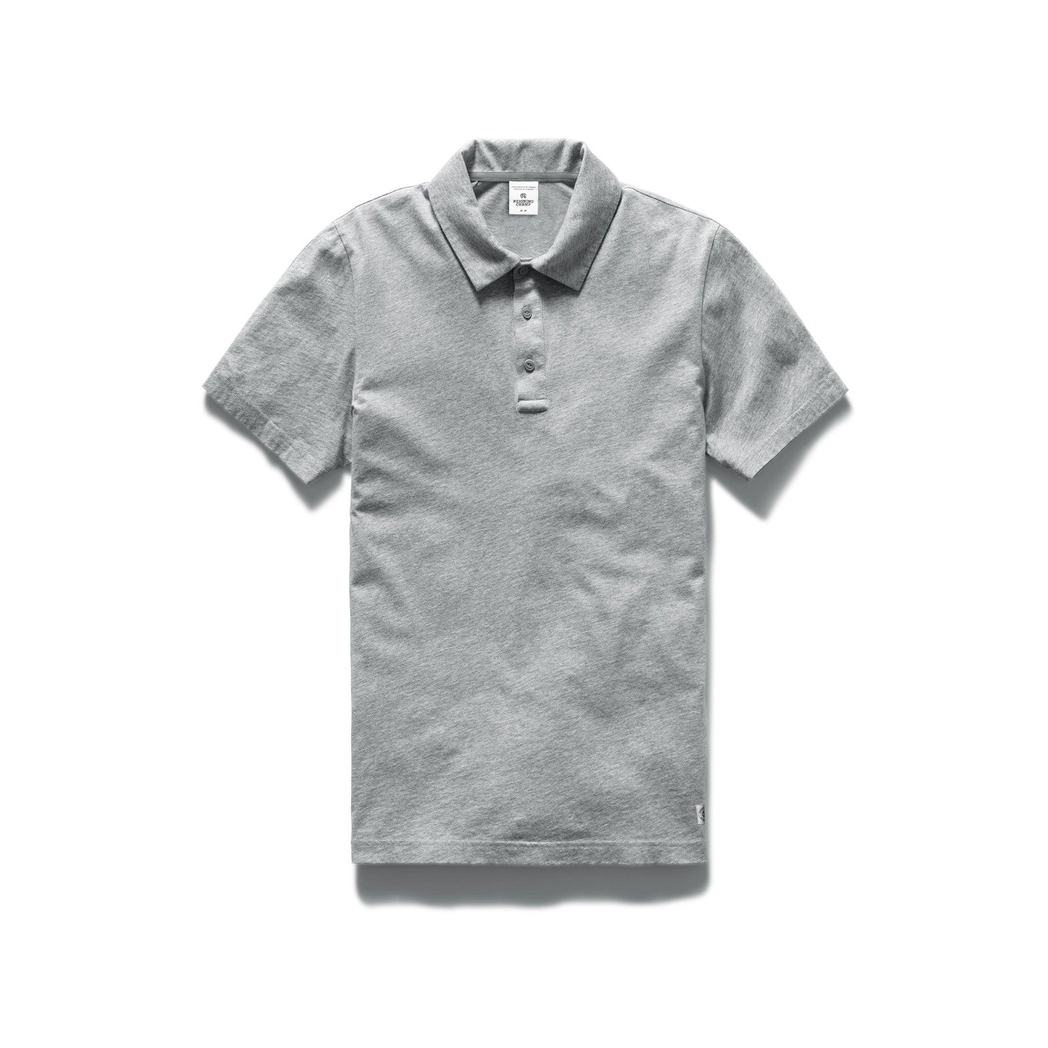 Pima Cotton Jersey Polo Heather Grey