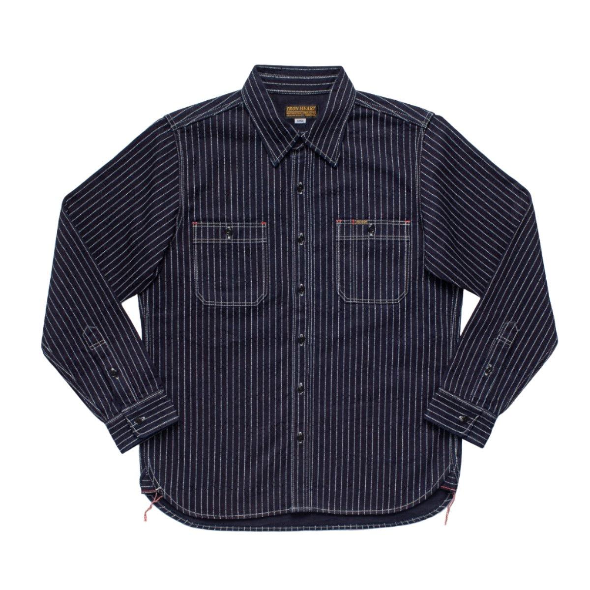 IHSH-266-IND 12oz Wabash Work Shirt Indigo With Black Buttons