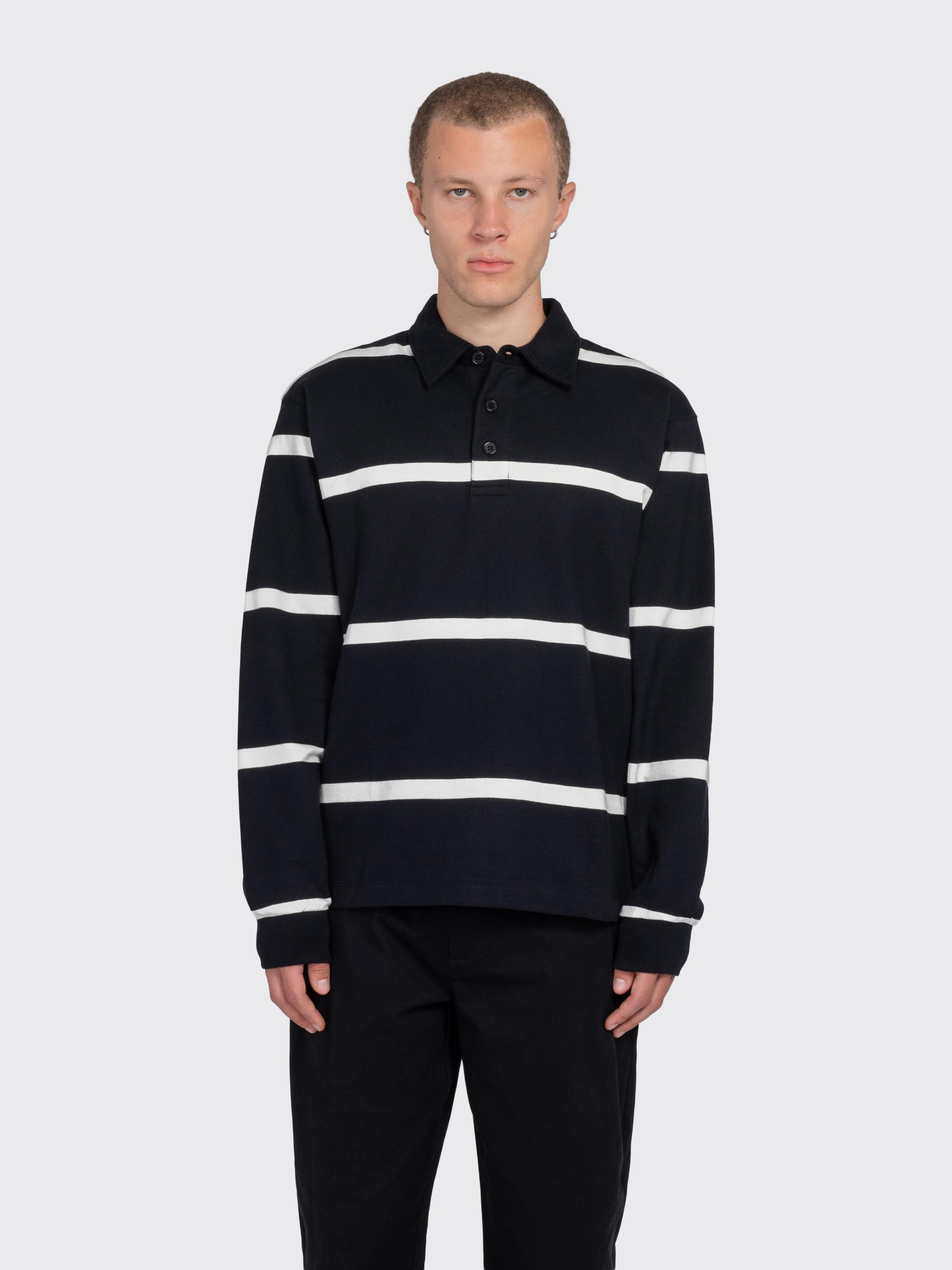 Tate Relaxed Stripe Long Sleeve Polo