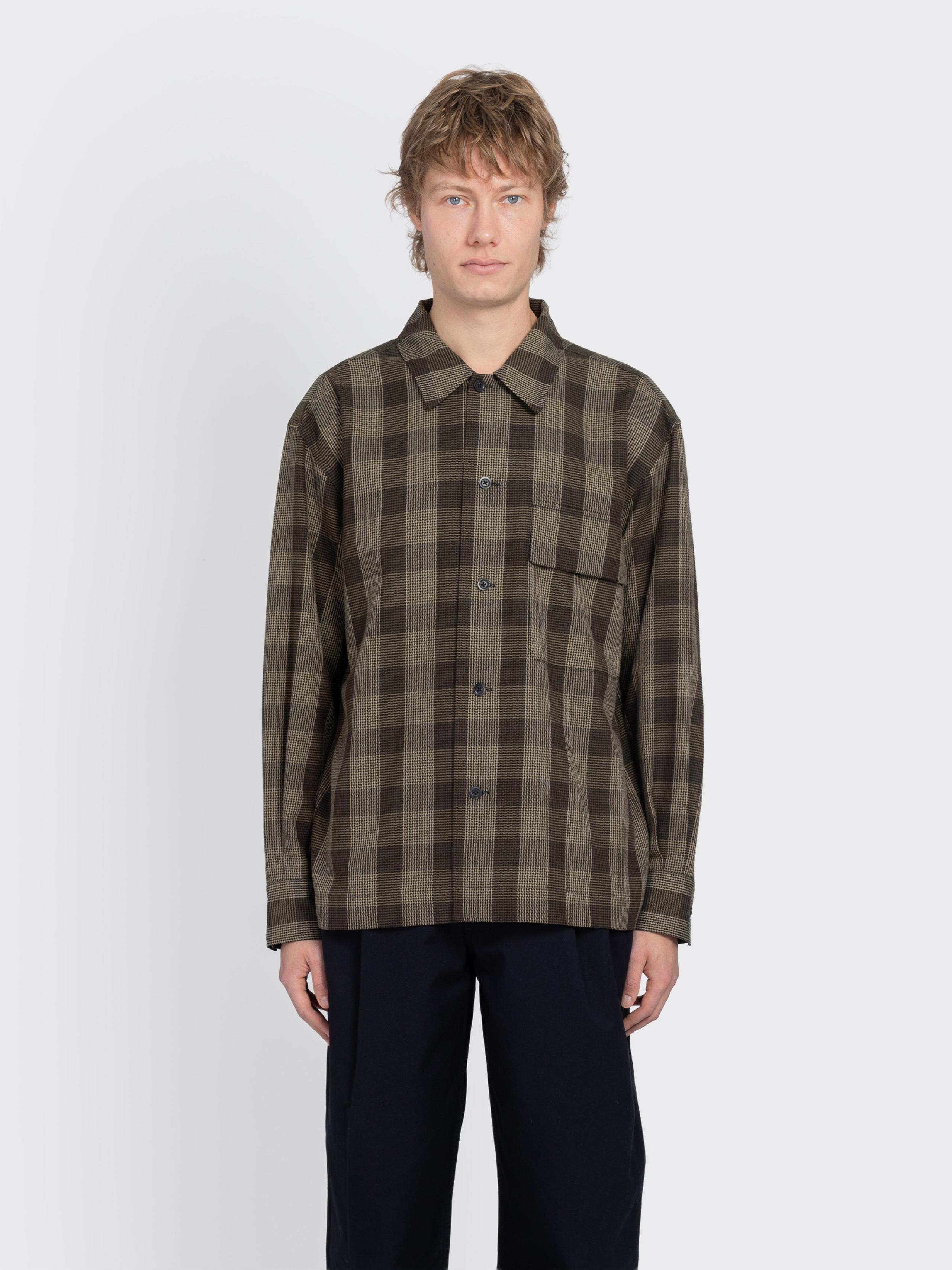 Flap Pocket Overshirt Graphic Yarn Dyed Wool